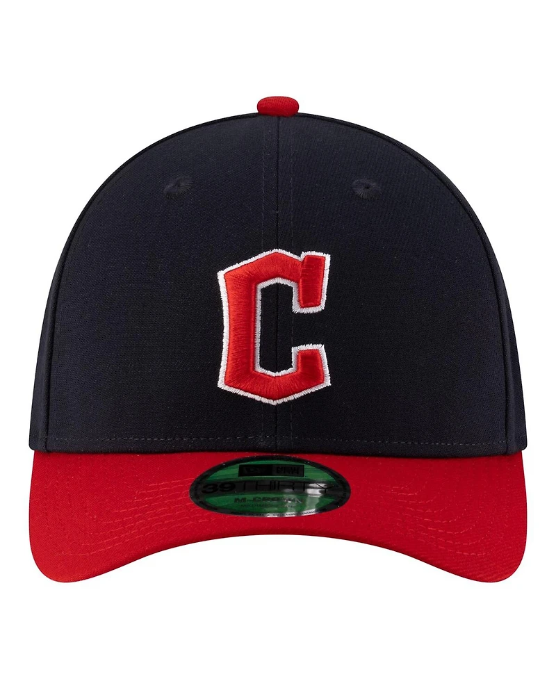 New Era Men's Navy Cleveland Guardians Player Replica 39THIRTY M-Crown Flex Hat