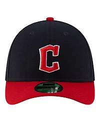 New Era Men's Navy Cleveland Guardians Player Replica 39THIRTY M-Crown Flex Hat