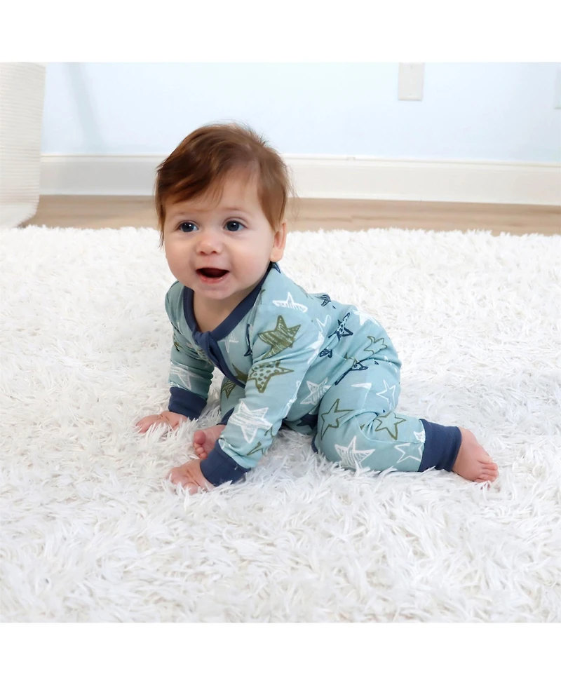 The Peanutshell Toddler Boys Dino Star Cotton Footless Pajamas for Boys, 2 Pack