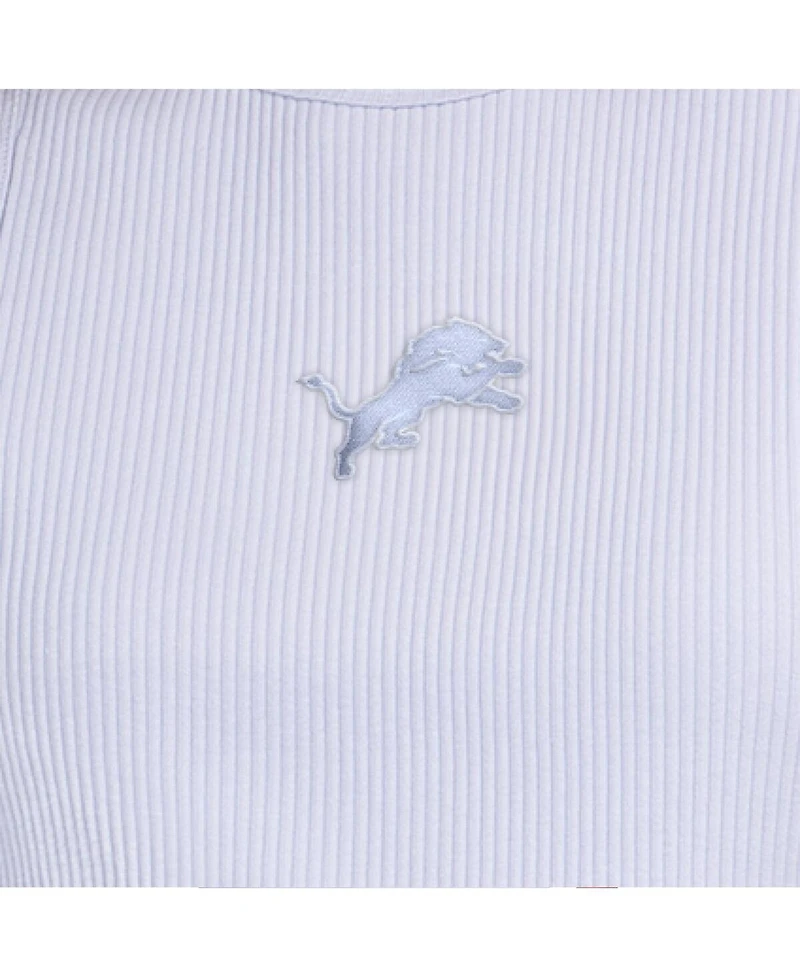 Starter Women's Pastel Blue Detroit Lions Travel Pastels Cropped Tank Top