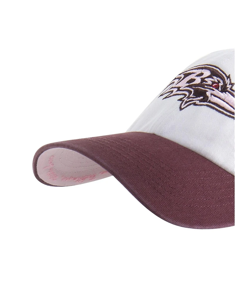 '47 Brand Men's and Women's Stone/Burgundy Baltimore Ravens Love Letter Clean Up Adjustable Hat