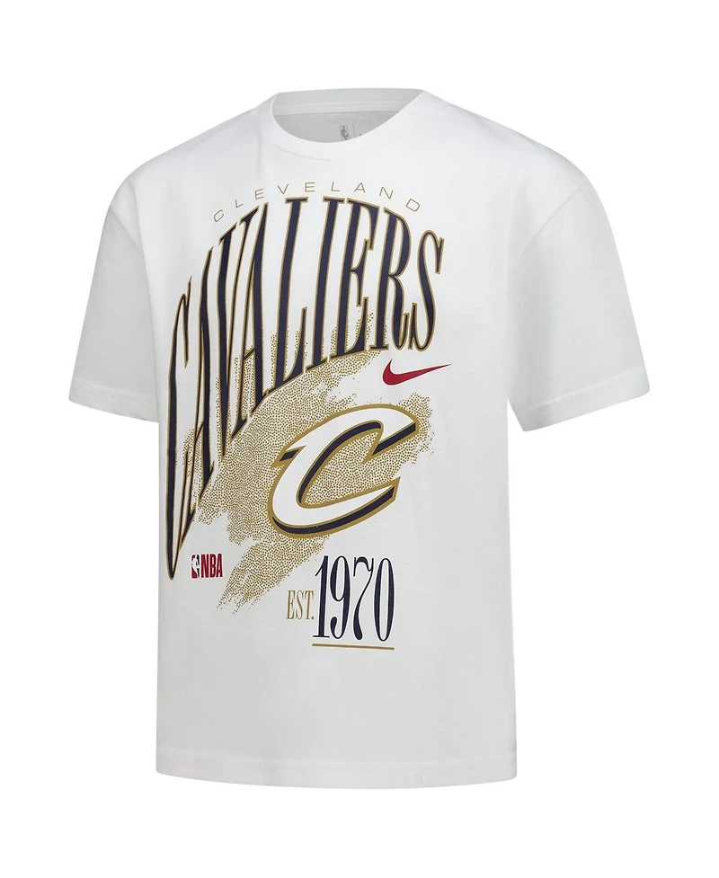 Nike Big Boys and Girls White Cleveland Cavaliers Hardwood Classics Champs Max90 T-Shirt