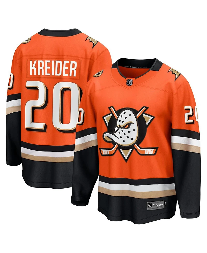 Fanatics Men's Chris Kreider Orange Anaheim Ducks Home Breakaway Jersey