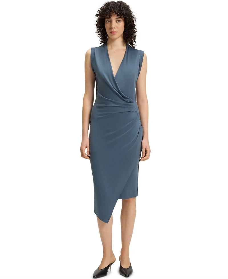 Boss by Hugo Women's Gathered Detail Wrap-Front Dress