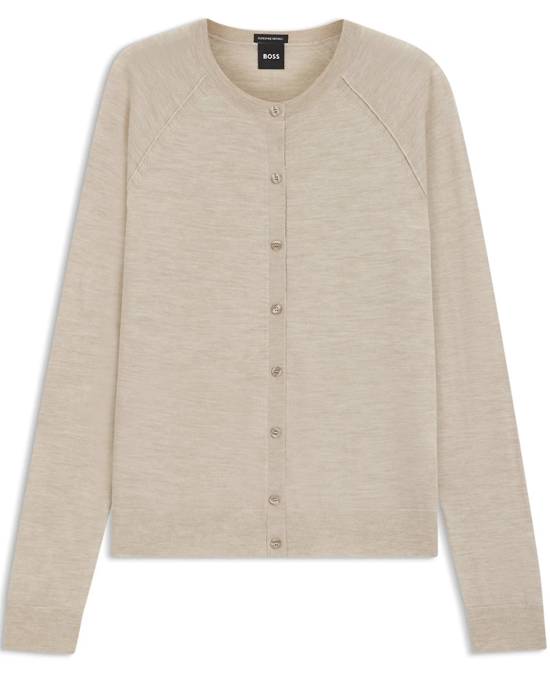 Boss by Hugo Women's Extra-Fine Merino Wool Button-Up Cardigan Sweater