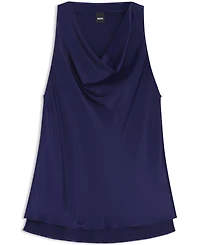 Boss by Hugo Women's Satin Draped Neckline Sleeveless Top