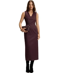 Boss by Hugo Women's Piped Waistband Virgin-Wool Dress