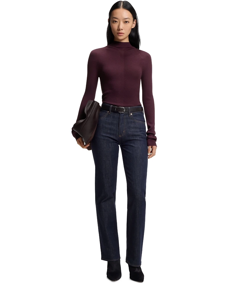 Boss by Hugo Women's Merino Wool Mock-Neck Sweater