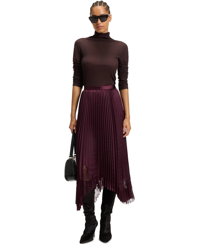 Boss by Hugo Boss Women's Satin Plisse Pleats Skirt