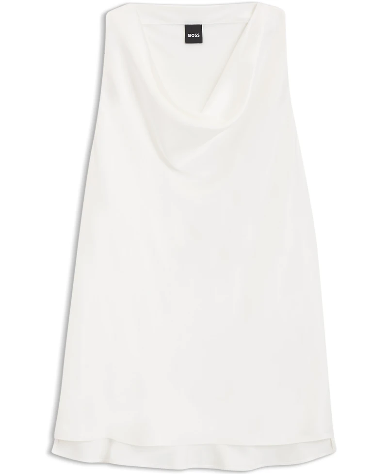 Boss by Hugo Boss Women's Satin Draped Neckline Sleeveless Top