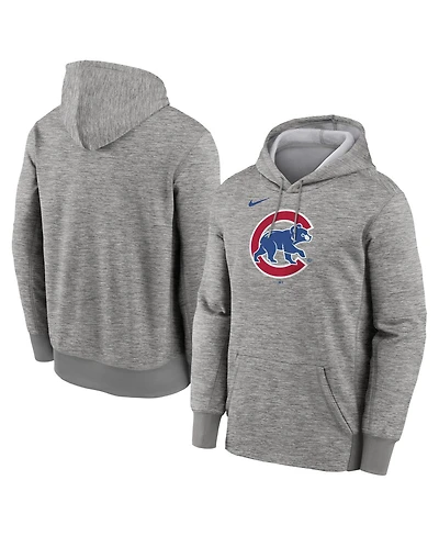 Nike Men's Heather Gray Chicago Cubs Primary Logo Therma Hoodie