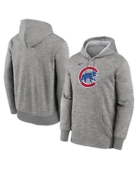 Nike Men's Heather Gray Chicago Cubs Primary Logo Therma Hoodie