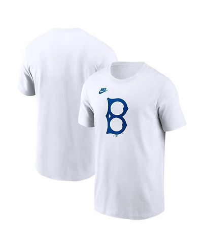 Nike Men's White Brooklyn Dodgers Cooperstown Collection Logo T-Shirt
