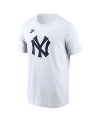 Nike Men's White New York Yankees Cooperstown Collection Logo T-Shirt