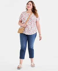 Style & Co Plus Printed Short-Sleeve Crewneck T-Shirt, Macy's Exclusive