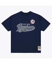 Mitchell & Ness Men's Navy New York Yankees Script Sweep Arch T-Shirt