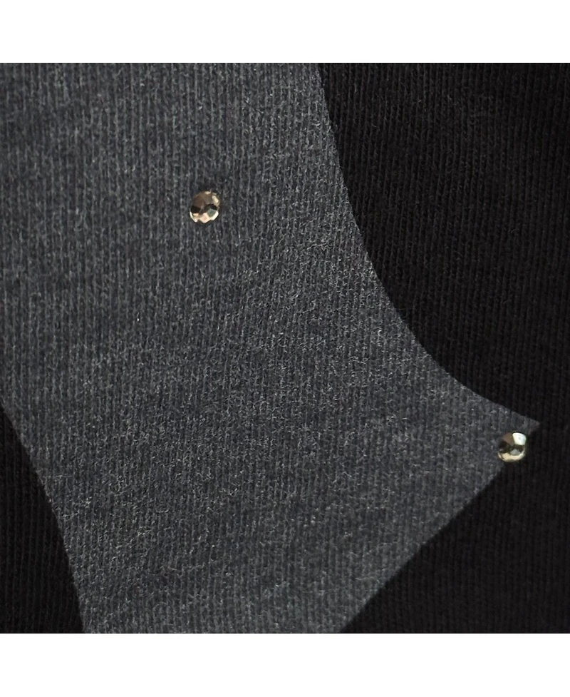 Starter Women's Black Seattle Mariners Rhinestone Sprinkle Boxy Cropped T-Shirt