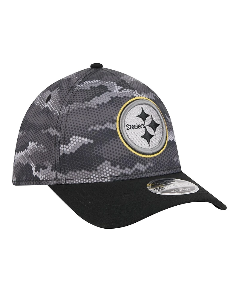 New Era Men's Black Pittsburgh Steelers Camo A-Frame 39THIRTY Flex Hat