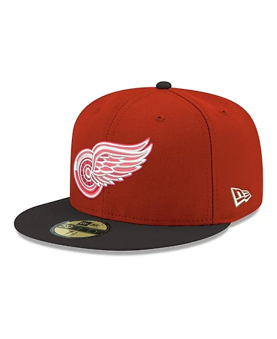 New Era Men's Red Detroit Wings Core Logo Two-Tone 59FIFTY Fitted Hat