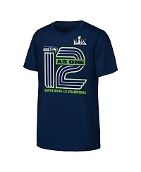 Fanatics Big Boys and Girls College Navy Seattle Seahawks Super Bowl Lx Champions Hometown Collection T-Shirt
