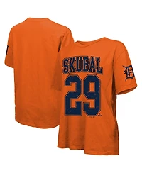 Majestic Threads Women's Tarik Skubal Orange Detroit Tigers Oversized Name Number T-Shirt