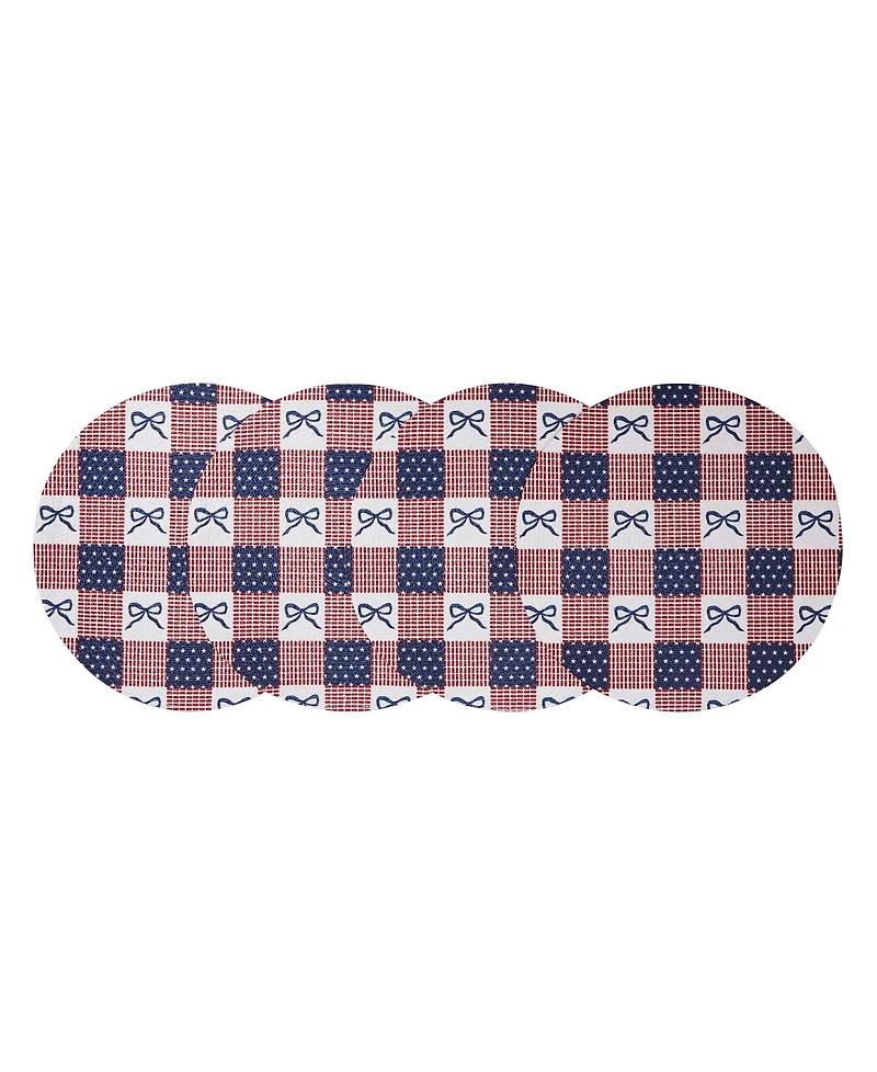 Avanti Celebration Woven Braided Round Placemats, Set of 4