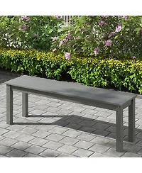 Gymax 2PCS 55'' Hdpe Outdoor Bench Weatherproof Backless Patio Garden Bench