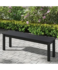 Gymax 2PCS 55'' Hdpe Outdoor Bench Weatherproof Backless Patio Garden