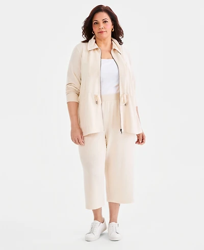 Style & Co Plus LuxLounge French Terry Capri Pants, Macy's Exclusive