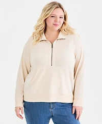 Style & Co Plus Luxsoft French Terry Half-Zip Sweatshirt, Macy's Exclusive