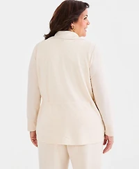 Style & Co Plus Luxsoft French Terry Zip Jacket, Macy's Exclusive
