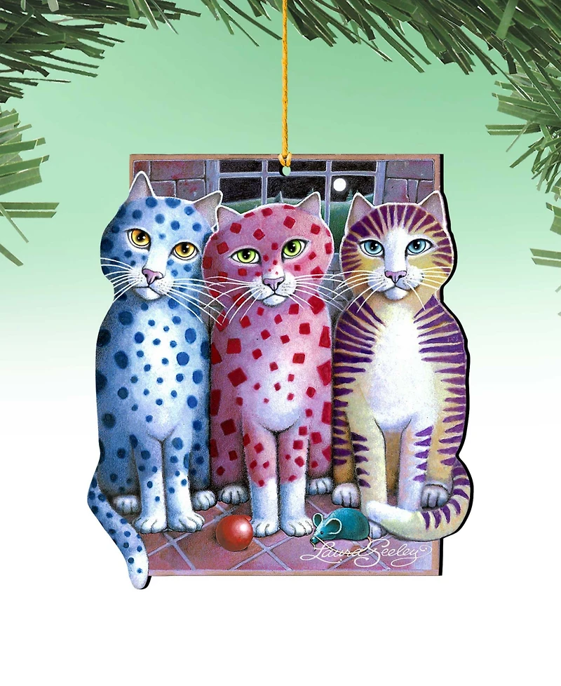 Designocracy Board Meeting Pets Holiday Ornaments, Set of 2