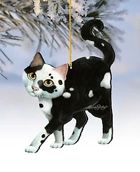 Designocracy Cookie and Creme Cat Holiday Ornaments, Set of 2