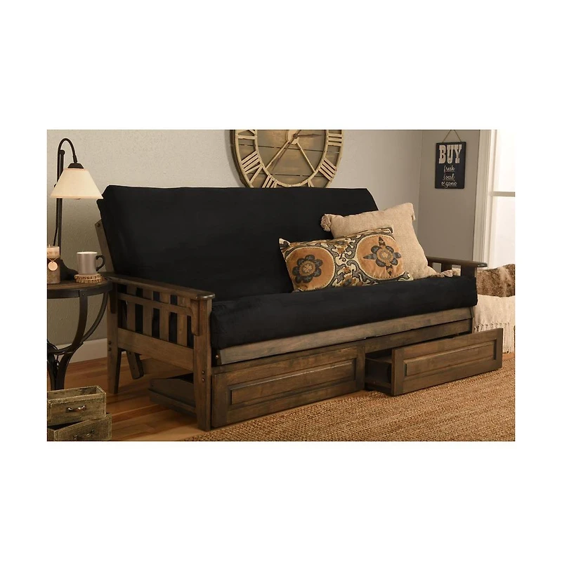 Kodiak Tucson Frame-Rustic Walnut Finish-Suede Mattress