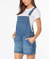 Celebrity Pink Women's Square Neck Denim Shortalls