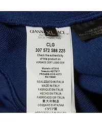 Pre-Owned Versace Men's Medusa Leather Trim Knit Crewneck Sweatshirt