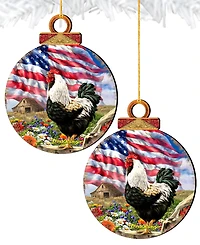 Designocracy Morning In America Holiday Ornaments, Set of 2