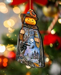 Designocracy Christmas Pumpkin Holiday Ornaments, Set of 2