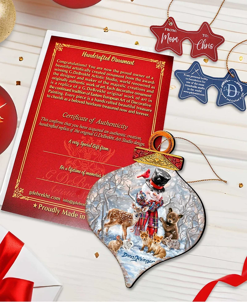 Designocracy Forest Friends Holiday Ornaments, Set of 2