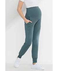 Hello Miz Maternity Over-the-Belly Pull-On Joggers With Side Pockets