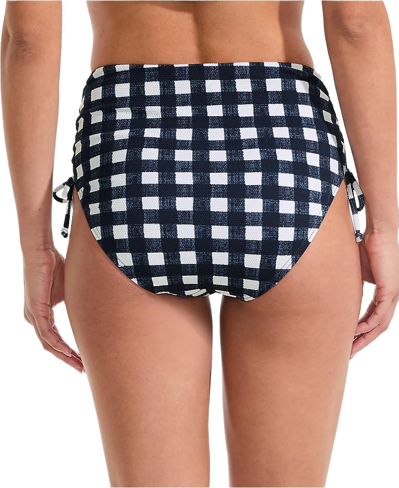 Lands' End Women's Pique High Waisted Adjustable Bikini Bottoms