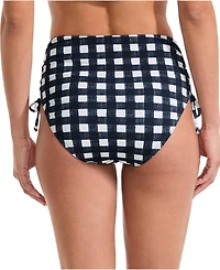 Lands' End Women's Pique High Waisted Adjustable Bikini Bottoms
