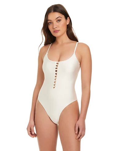 Red Carter Pearls Of Wisdom Tank One-Piece Swimsuit