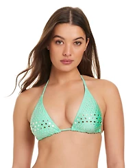 Red Carter Women's Heartbreaker Classic Triangle V-Neck Tie-Back Bikini Top