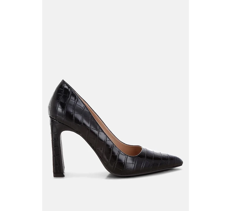 London Rag Women's Scheba Sleek Block Heel Pumps