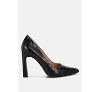 London Rag Women's Scheba Sleek Block Heel Pumps
