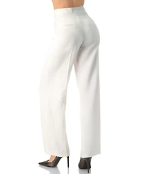 Ivonne Women's Wide-Leg Straight Cotton Pants