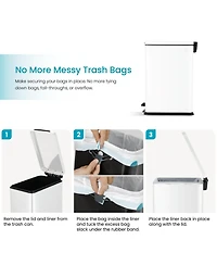 Home Zone Living 8 Gallon Slim Stainless Steel Kitchen Trash Can with Step Pedal and Soft Close Lid