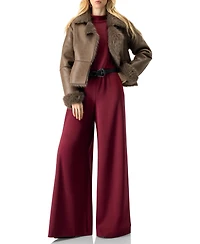 Ivonne Women's Sleeveless High Neck Jumpsuit with Belt