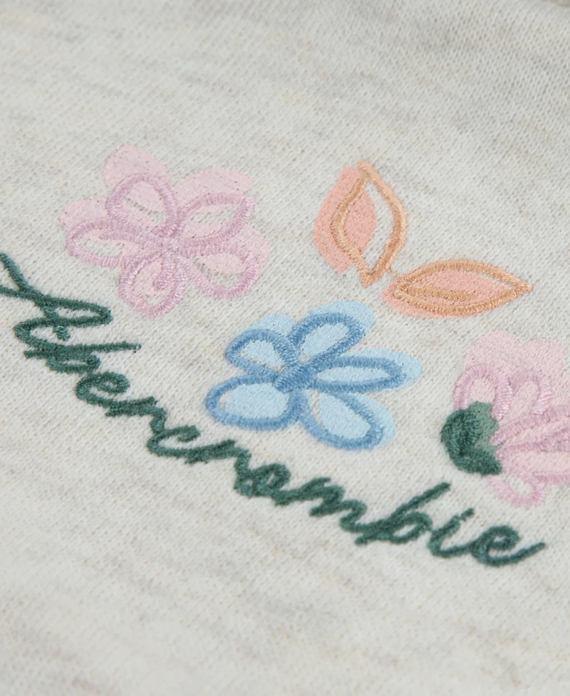 abercrombie kids Girls' Essentials Embroidered Pullover Hoodie
